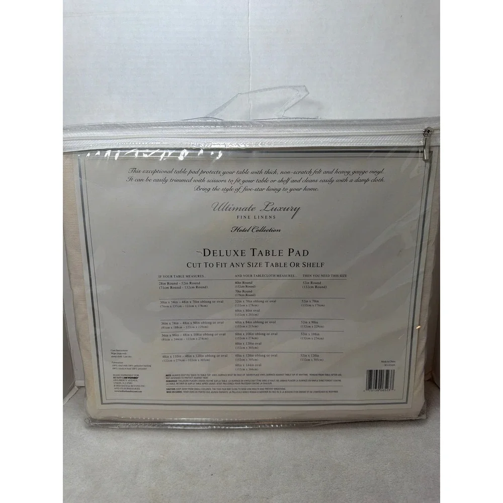 NEW Ultimate Luxury Table Pad  52x120 Cream Heavyweight 6 Gauge Vinyl BedBah